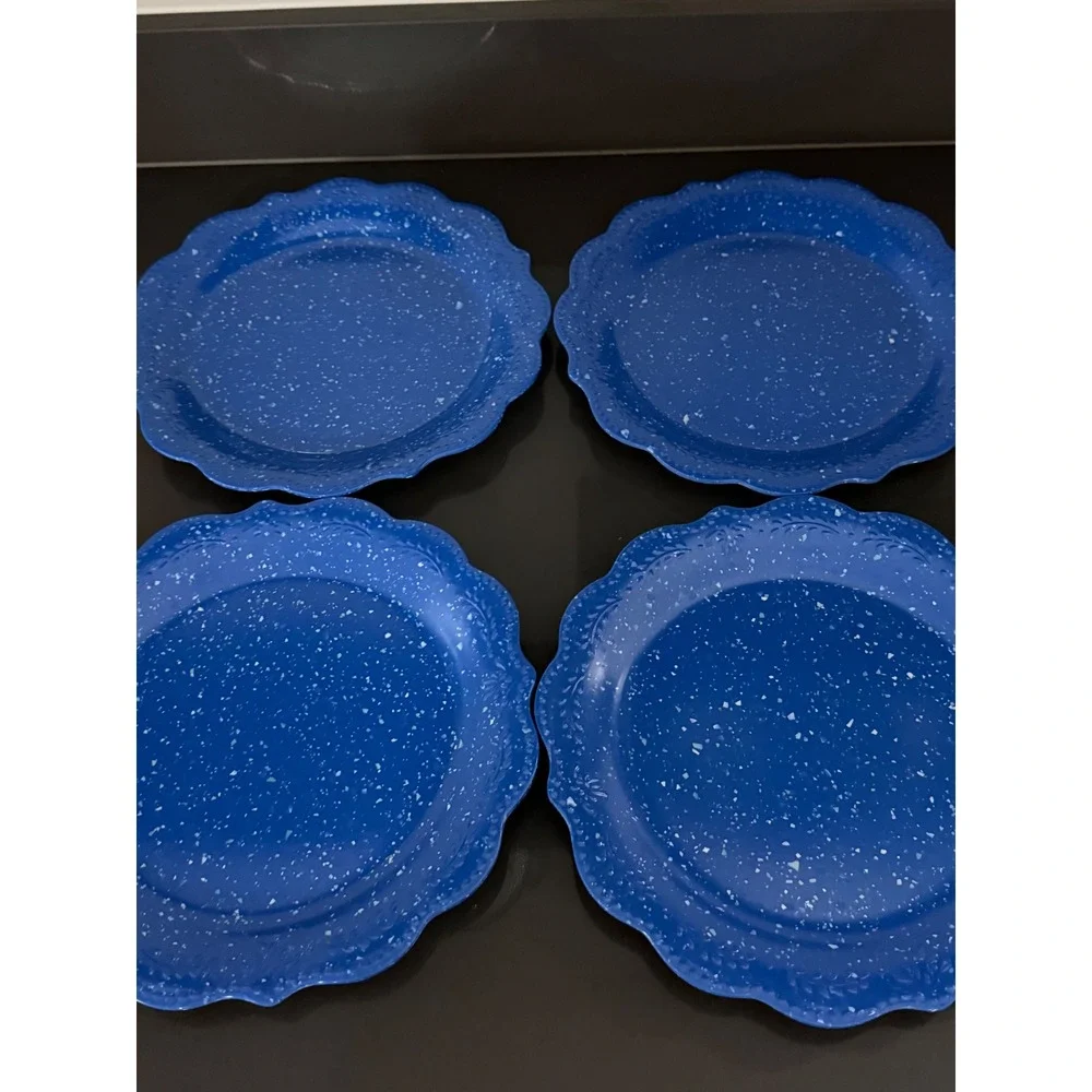 Pioneer Woman Juliette Cobalt Blue Melamine Dinner Plates Set of 4 10.7